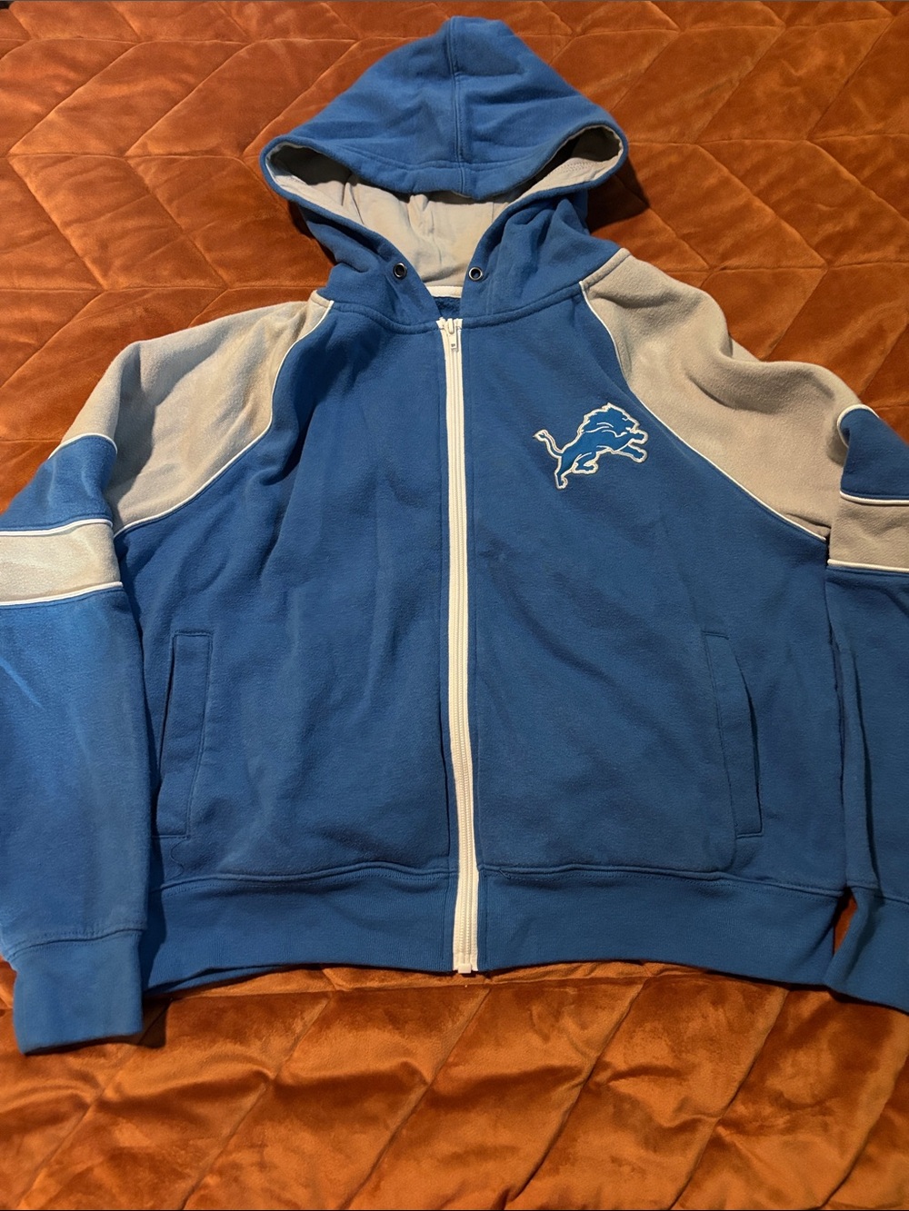 NFL Detroit Lions Crop Full Zip Hoodie